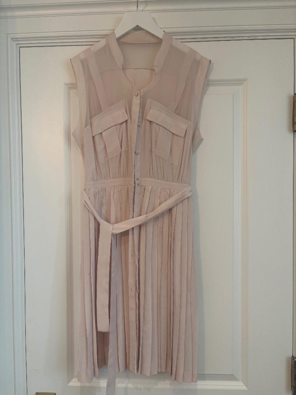 Blush Sheet Pleated Midi Dress